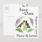 Kolibrie Vogels Wildlife Flowers Save the Date Aankondigingskaart (Voorkant / Achterkant)