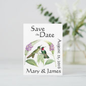 Kolibrie Vogels Wildlife Flowers Save the Date Aankondigingskaart (Staand voorkant)