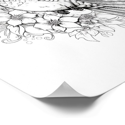 Kolibrie volwassen kleuring poster (Hoek)