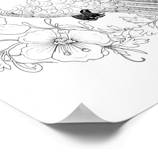 Kolibrie volwassen kleuring poster (Hoek)