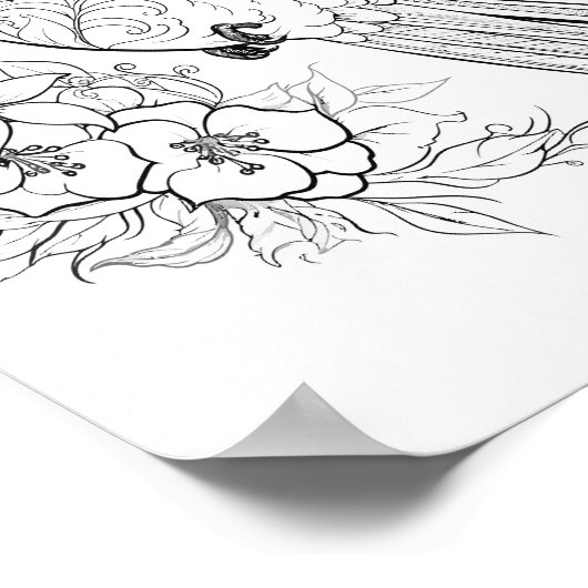 Kolibrie volwassen kleuring poster (Hoek)