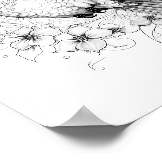 Kolibrie volwassen kleuring poster (Hoek)