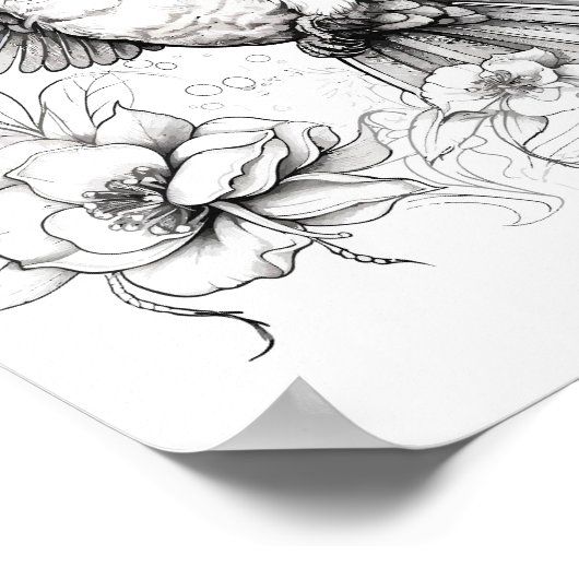 Kolibrie volwassen kleuring poster (Hoek)