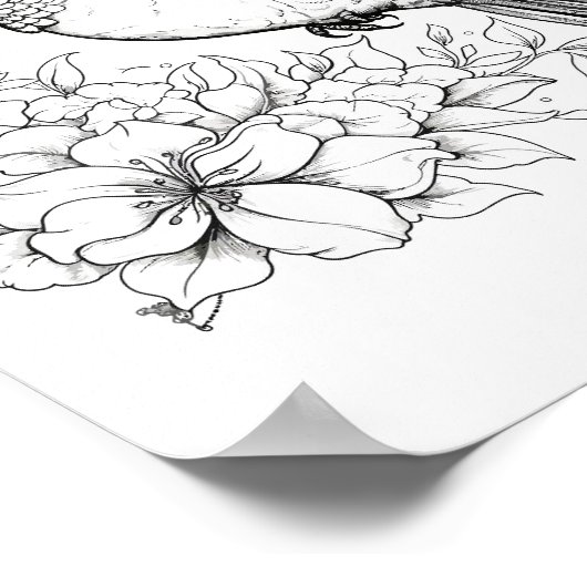 Kolibrie volwassen kleuring poster (Hoek)