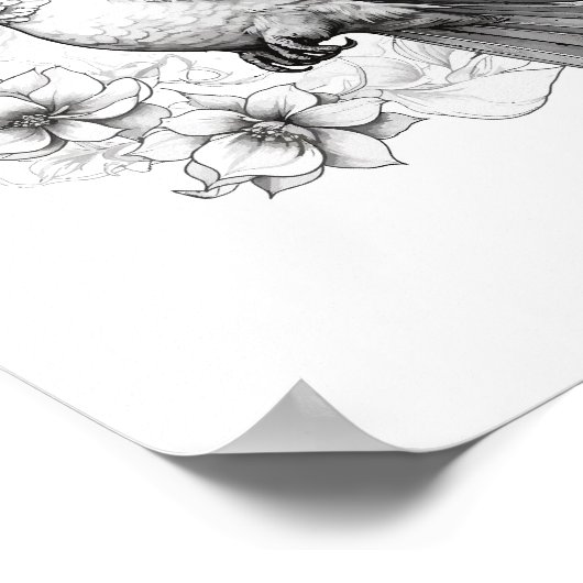 Kolibrie volwassen kleuring poster (Hoek)