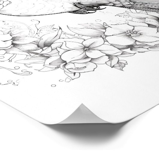 Kolibrie volwassen kleuring poster (Hoek)