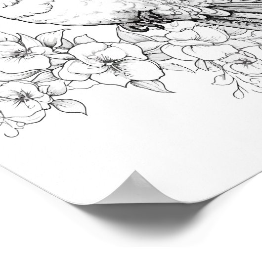 Kolibrie volwassen kleuring poster (Hoek)