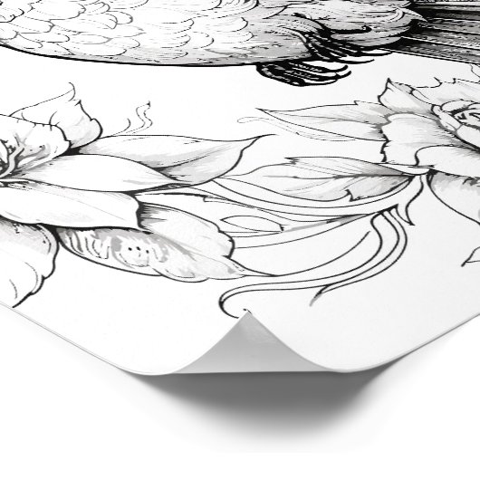 Kolibrie volwassen kleuring poster (Hoek)