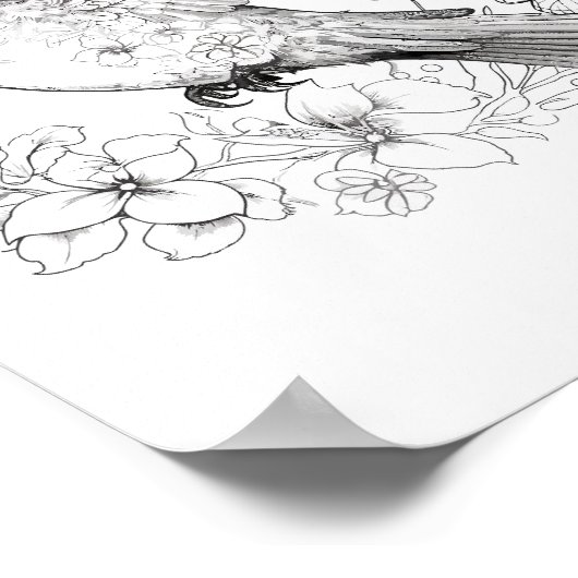 Kolibrie volwassen kleuring poster (Hoek)