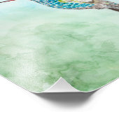 Kolibrie Watercolor print Foto Afdruk (Hoek)