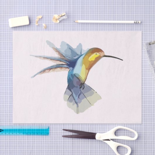 kolibrie waterverf rustige mooie tekening tissuepapier (Craft)