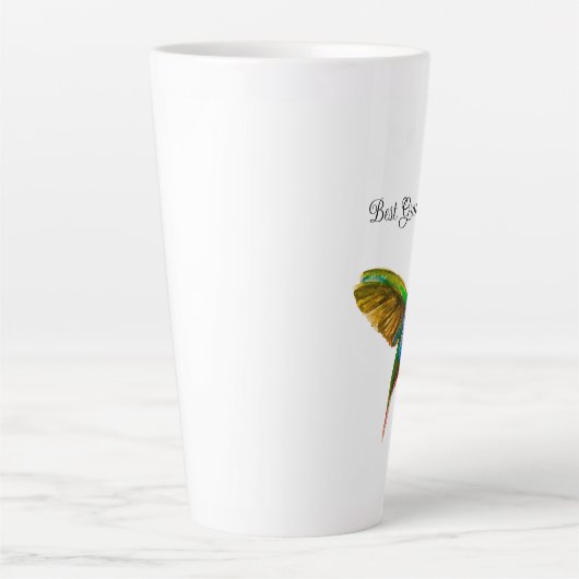 Kolibrie Waterverf vogel Floral Oma Nana Latte Mok (Voorkant)