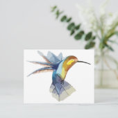 kolibrie waterverf vreedzame schets briefkaart (Staand voorkant)
