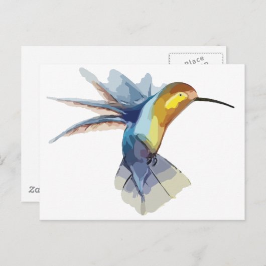 kolibrie waterverf vreedzame schets briefkaart (Voorkant / Achterkant)