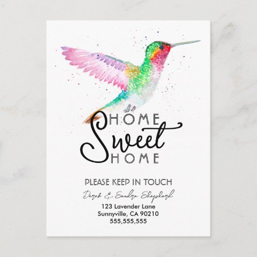 kolibrie | We hebben de adreswijziging verplaatst  Aankondigingskaart (Voorkant)