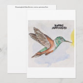 Kolibrie Wenskaart Kaart (Voorkant / Achterkant)
