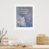 Kolibrie Witte Bloemen Waterverf Print Quote (Keuken)