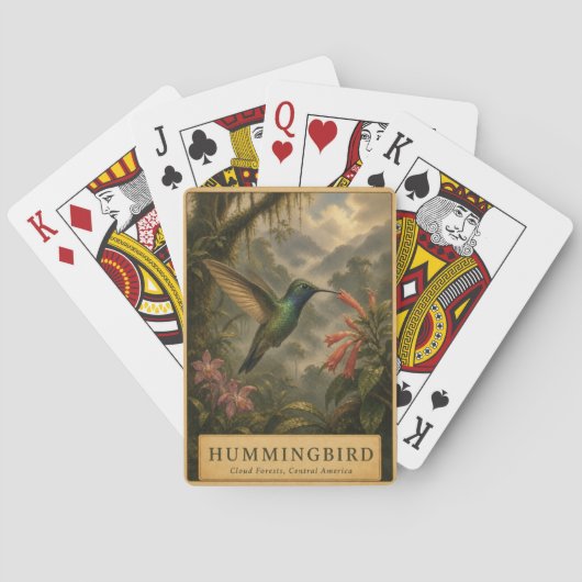 Kolibrie Wolkenwoud VINTAGE Pokerkaarten (Achterkant)