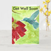 Kolibrie - word goed spoedig kaart (Gele Bloem)