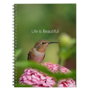 Kolibrie Zinnia Bloementuin (mijn fotografie) Notitieboek