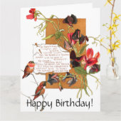 Kolibrie Zoeterwt Bloemen Bloemen Bloemengedicht B Kaart (Gele Bloem)