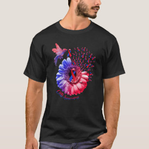 Kolibrie Zonnebloem Blauw & Rood CHD Bewustzijn T-shirt