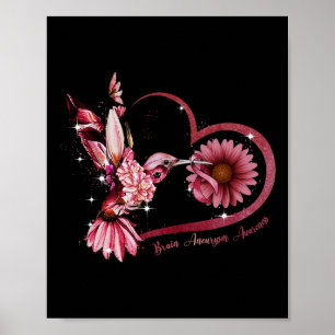Kolibrie Zonnebloem Hart Bourgondië Lint Hersenen Poster