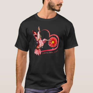 Kolibrie Zonnebloem Hart Rood Lint Pulmonary E T-shirt