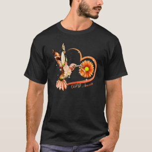 Kolibrie Zonnebloem Hart Sinaasappel Lint Koud Awa T-shirt