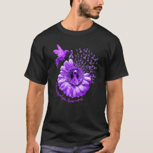 Kolibrie Zonnebloem Paarse Fibromyalgie Awarenes T-shirt
