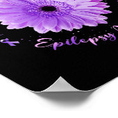 Kolibrie Zonnebloem Paarse Lint Epilepsie Aware Poster (Hoek)