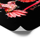 Kolibrie Zonnebloem Rood Lint Bloedkanker Awar Poster (Hoek)