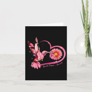 Kolibrie Zonnebloem Roze Lint Borstkanker Bewustzi Kaart