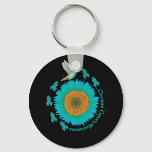 Kolibrie Zonnebloem Turquoise Lint Eierstokkanker Sleutelhanger
