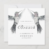 Kolibrie Zwart-wit ELKE Verjaardagsbrunch Kaart (Voorkant)