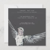 Kolibrie Zwart-wit ELKE Verjaardagsbrunch Kaart (Achterkant)