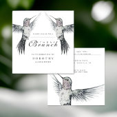 Kolibrie Zwart-wit ELKE Verjaardagsbrunch Kaart