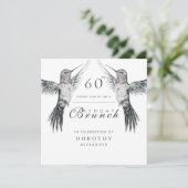 Kolibrie Zwart-wit ELKE Verjaardagsbrunch Kaart (Staand voorkant)