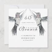 Kolibrie Zwart-wit ELKE Verjaardagsbrunch Kaart (Voorkant)