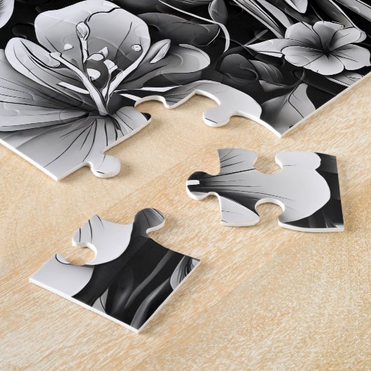 Kolibrie Zwart & Wit Tattoo Design Legpuzzel (Zijkant)