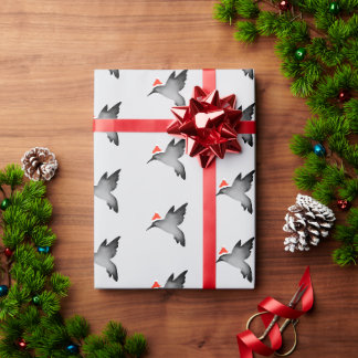 Kolibrie zwarte schaduw sint Kerst vakantie Cadeaupapier