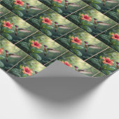 Kolibrie zweeft over een hibiscus cadeaupapier (Hoek)