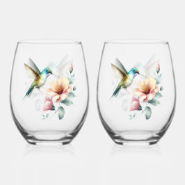 Kolibrieharmonie met Elegante Hibiscus Wijnglas Zonder Voet