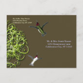 kolibries betoverde boom repetitie diner uitnodiging briefkaart (Achterkant)