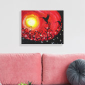 Kolibries bij zonsondergang canvas afdruk (Insitu (Woonkamer))