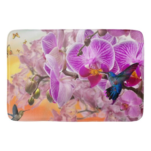 Kolibries & Bloemen Entryway, Home Tapijt of Mat (Voorkant)