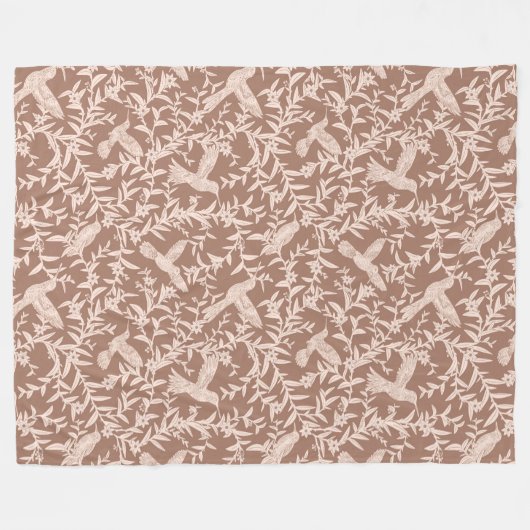 Kolibries Bloemen Fleece Deken (Voorkant (Horizontaal))