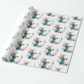 kolibries bloemen patroon cadeaupapier (Uitgerold)
