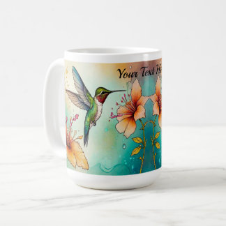 Kolibries Bloemen Personaliseer Koffiemok