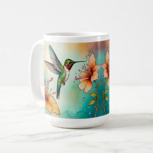 Kolibries Bloemen Personaliseer Koffiemok